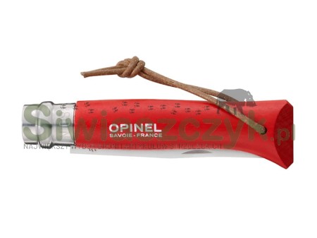 Nóż Opinel Inox Origins Red rzemień No.08 (001705)-103071