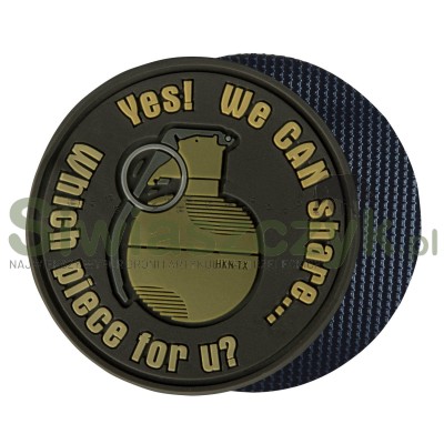 Naszywka Granat "WE CAN SHARE" Brązowy (OD-GSH-RB-30)-104563