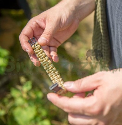 Bransoletka SURVIVAL BRACELET Paracord Olive Green-103858