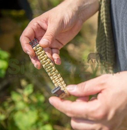 Bransoletka SURVIVAL BRACELET Paracord Olive Green-103858