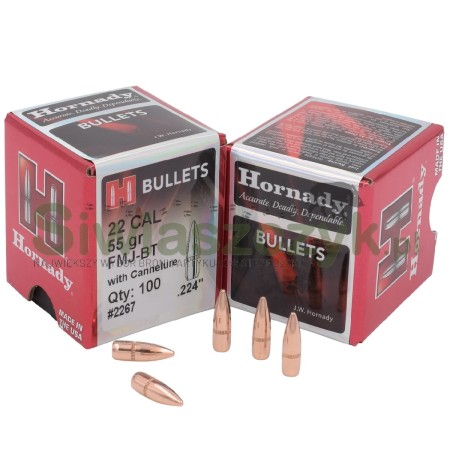 Pociski HORNADY 22 Cal. .224" FMJ-BT 3,56g(55gr)(2267)-102759