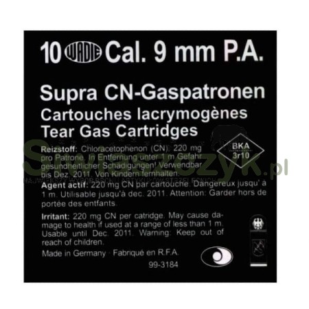 Amunicja gazowa WADIE 9mm P.A. CN SUPRA-103157