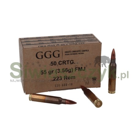 Amunicja GGG 223Rem FMJ 3,56g (55gr)-101117