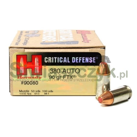 Amunicja HORNADY kal.380Auto FTX Critical Defence 5,8g (90gr) (90080)-102100