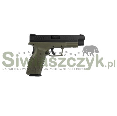 Pistolet XDM-9  4,5'' czarno-zielony kal. 9x19-101783