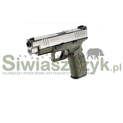 Pistolet XDM-9 3,8'' zielono-srebrny kal.9x19-100103