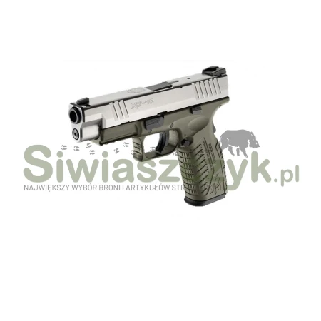 Pistolet XDM-9 3,8'' zielono-srebrny kal.9x19-100103