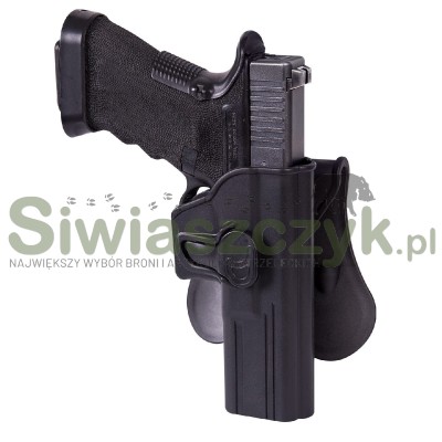 Kabura z płetwą RELEASE BUTTON do GLOCK 17 - Military Grade Polymer - Czarny-102045