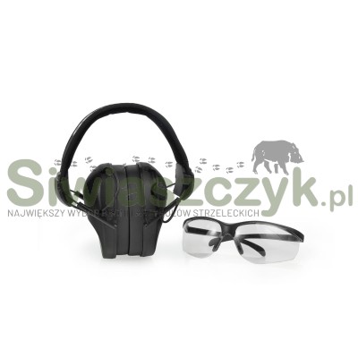 Ochronniki słuchu RealHunter ActivePro + okulary ochronne Czarne (258-022)-101258