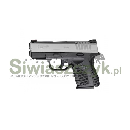 Pistolet XDS-9 3,3'' srebrno-czarny (SB), Kal. 9x19-107506