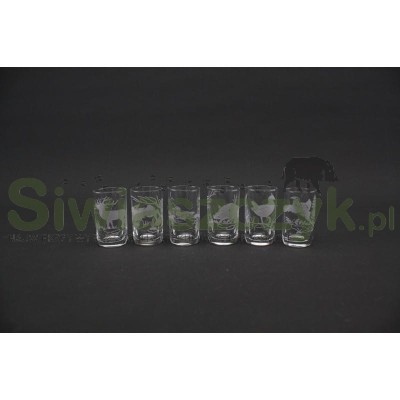 Kieliszki do wódki z motywem myśliwskim 30 ml 6 sztuk-107681