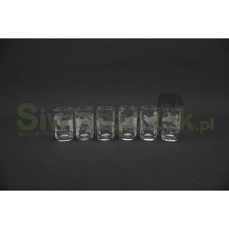 Kieliszki do wódki z motywem myśliwskim 30 ml 6 sztuk-107681