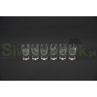 Kieliszki do wódki z motywem myśliwskim 25 ml 6 sztuk-107682