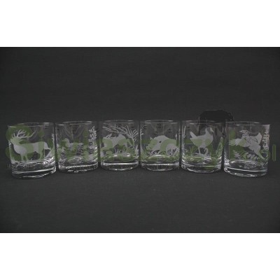 Szklanki do whisky z motywem myśliwskim 250 ml 6 sztuk-107685