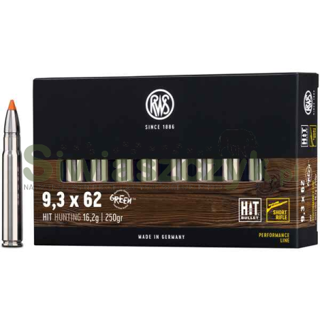 Amunicja RWS 9,3x62 HIT Short Rifle 16,2g (250gr)-109650