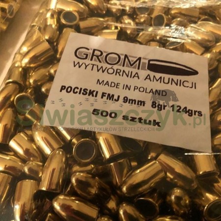 Pociski GROM 9mm FMJ 8g(124gr)-110430