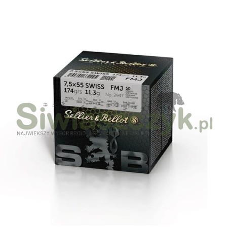 Amunicja S&B 7,5x55 SWISS FMJ 11,3g(174gr)-115917