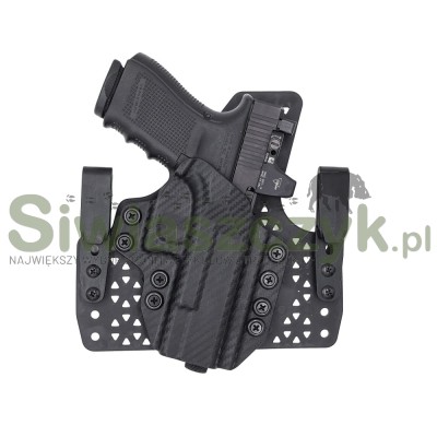 Kabura CONCEALMENT EXPRESS IWB Wide Leather Hybrid Tucable Glock 17/19/45/26 Carbon (GLK-171926-CF-RH-WDLTHR)-116474