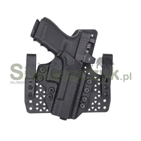 Kabura CONCEALMENT EXPRESS IWB Wide Leather Hybrid Tucable Glock 17/19/45/26 Carbon (GLK-171926-CF-RH-WDLTHR)-116474
