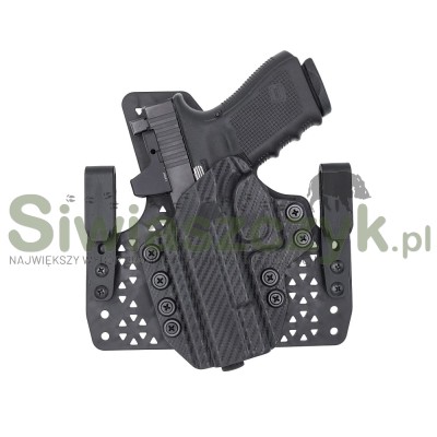 Kabura CONCEALMENT EXPRESS IWB Wide Leather Hybrid Tucable Glock 17/19/45/26 Carbon (GLK-171926-CF-RH-WDLTHR)-116475