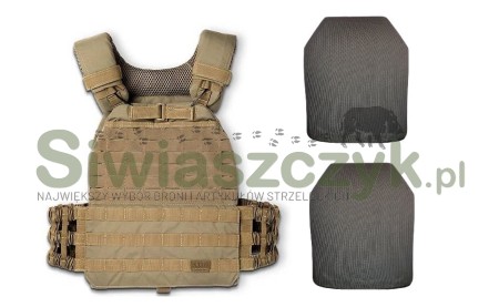 Kamizelka 5.11 + 2x wkład balistyczny PROTECTION GROUP NIJ3- 30x25-118287