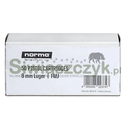 Amunicja NORMA 9x19 FMJ 7,5g(115gr) -118303