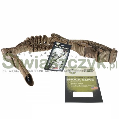 Pas nośny TACSHIELD jednopunktowy z zapięciem Shock Sling Bungee 1,25" Coyote-117768