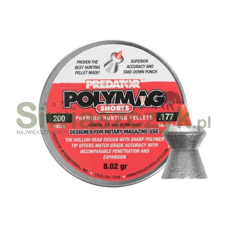 Śrut diabolo JSB POLYMAG SHORT 4,5/200 0,48g(7,48gr)-120940