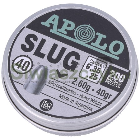 Śrut APOLO Slug 6,35/200 2,60g(40,00gr)(E19304)-120904