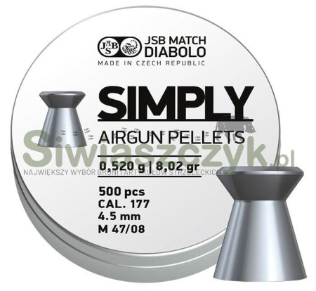 Śrut diabolo JSB Simply 4,5/500 0,53g(8,26gr)(001246-500)-120955