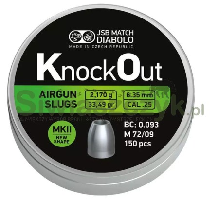 Śrut diabolo JSB KNOCKOUT Slugs MK2 6,35/150 2,17g(25,39gr)(546225-150)-120961