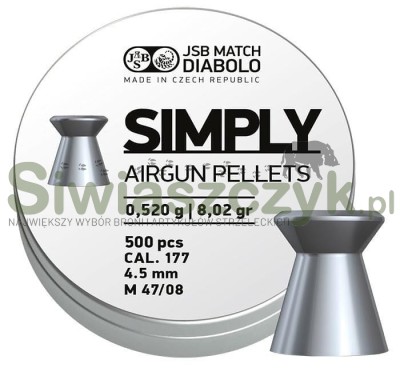 Śrut diabolo JSB Simply 4,5/500 0,52g(8,02gr)(001245-500)-120962