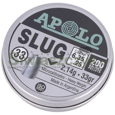 Śrut APOLO Slug 6,35/200 2,14g(33,00gr)(E19303)-120906