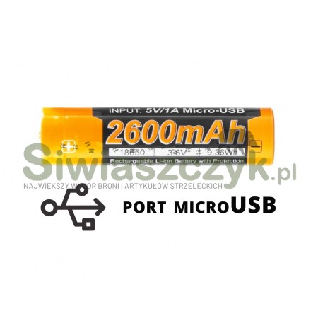 Akumulator FENIX USB ARB-L18U (18650 2600 mAh 3,6 V) -120612