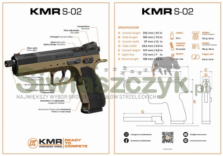 Pistolet KMR S-02 Spark OR SR SA/DA kal. 22lr-124925