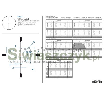 Luneta Meopta MEOPRO OPTIKA6 3-18x56 RD SFP BDC-3-139632