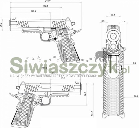 Pistolet BUL 1911 EDC 5" kal. 9x19, srebrny -155420