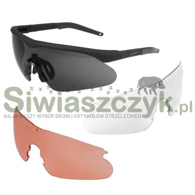 Okulary strzeleckie SWISS EYE Raptor Pro Czarne Trzy wizjery (10164)-157784