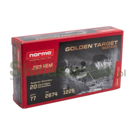 Amunicja NORMA 223Rem Match HPBT Golden Target 5,0(77gr)-161743
