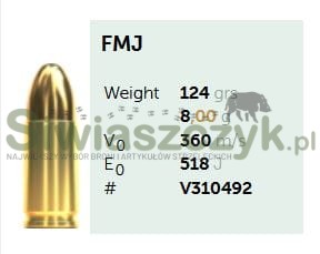Amunicja S&B 9x19 FMJ 8,0g (124gr) -161988