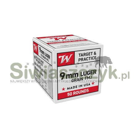 Amunicja WINCHESTER 9x19 FMJ Target & Practice 8g(124gr)-162706