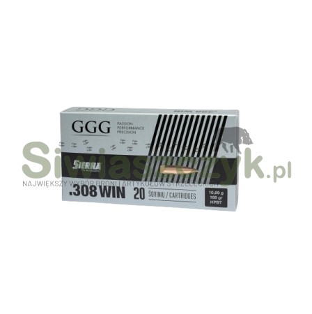 Amunicja GGG 308 Win GPX13 HPBT SIERRA 10,90g(168gr)-163078