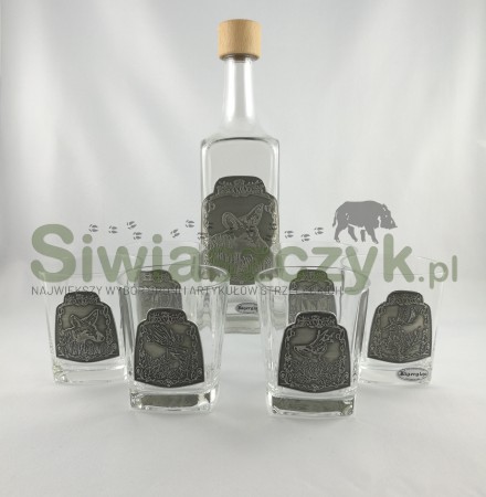 Szkło dekorowane c.43 Zestaw do whisky 6 szkalnek+ butelka-106638