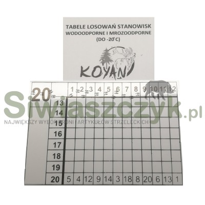Karty do losowania stanowisk -109359