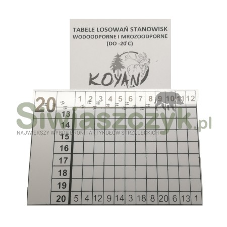 Karty do losowania stanowisk -109359