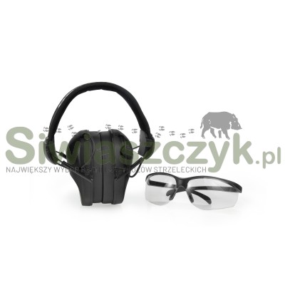 Ochronniki słuchu RealHunter ActivePro + okulary ochronne Czarne (258-022)-101258