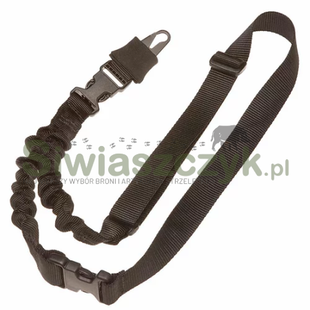 Pas nośny TACSHIELD jednopunktowy z polimerowym zapięciem Shock Sling Bungee 1,25" Czarny-111533