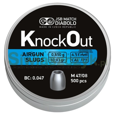 Śrut Diabolo JSB KNOCKOUT Slugs 4,51/500 0,65g(10,03gr)(546124-500)-120981