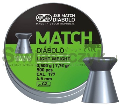 Śrut Diabolo JSB MATCH Light 4,50/500 0,50g(7,72gr)(000005/0,500g-500)-121001