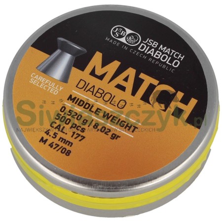 Śrut Diabolo JSB Yellow Match Middle Weight 4,50/500 0,52g(8,02gr)(000015-500)-121009